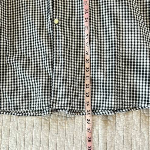 Liz Wear Vtg  gingham black/white button down cotton maxi HR cottage skirt 8