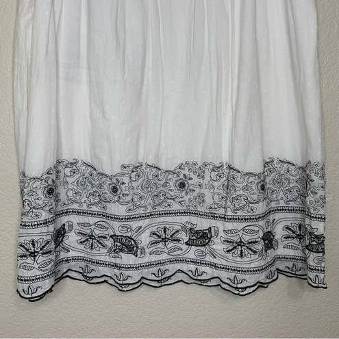 Pendleton  100% Cotton White Embroidered Pleated Skirt