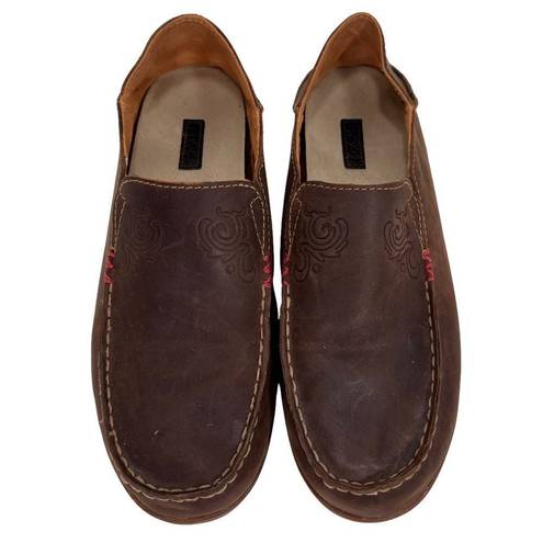 Olukai  Nohea Nubuck Dark Java/Tan Loafer Shoes