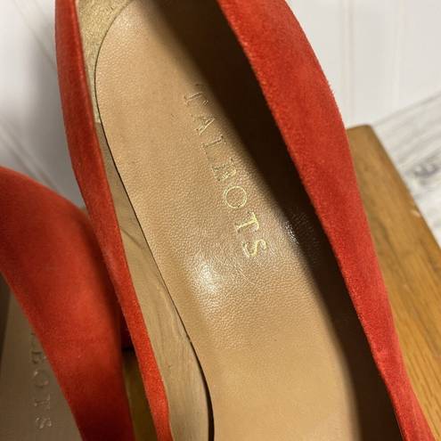 Talbots  Red Suede Shoes 2.5” Heeled Slip Ons Made In Brazil size 8B