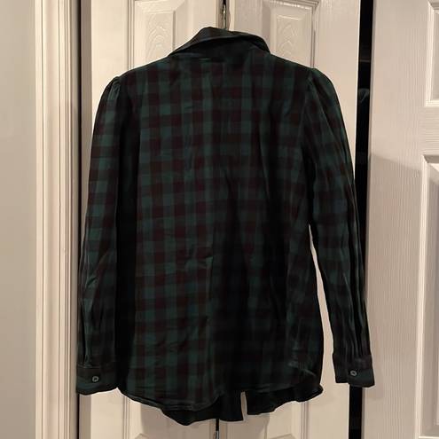 Tuckernuck  plaid flannel puff sleeve | size small