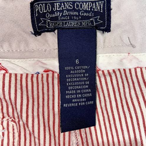 Polo  Jeans Company Striped Chino Shorts Size 6