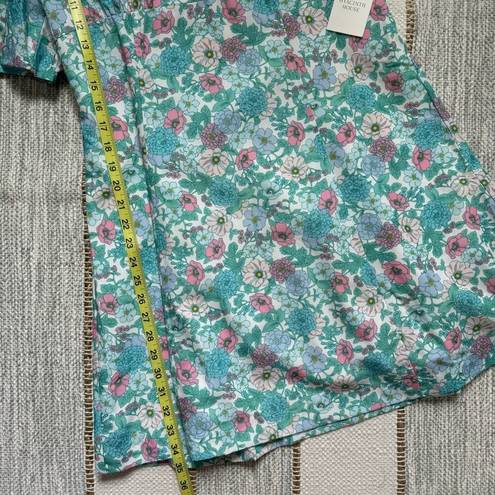 Tuckernuck  Hyacinth House Blue Pink Floral Short Puff Sleeve Sallie Mini Dress L