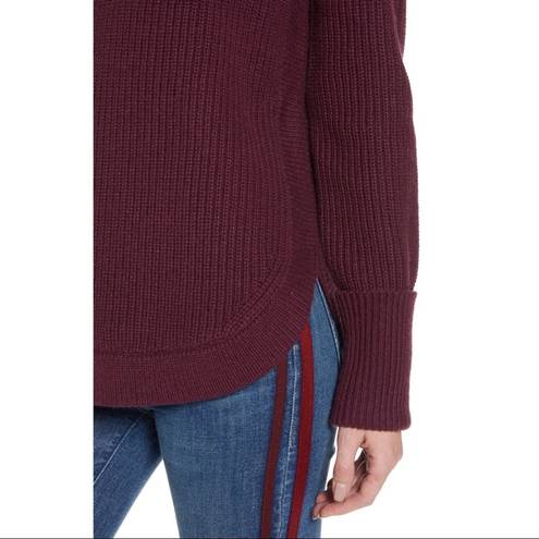 Treasure & Bond  Mock Neck Sweater - Burgundy - Small