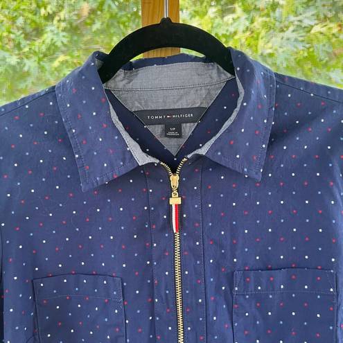 Tommy Hilfiger  Women's Americana Dot Popover Top Blue Size S