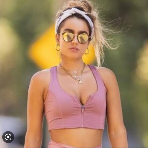 Sommer Ray  Rose pink zip-up sports bra. Size: Medium