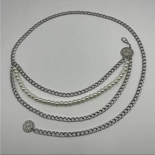 Boho Retro Style Multilayer Silver Plated Alloy Adjustable Waist Chain