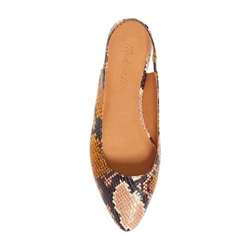 Madewell  The Margot Snake Embossed Slingback Leather  Flats