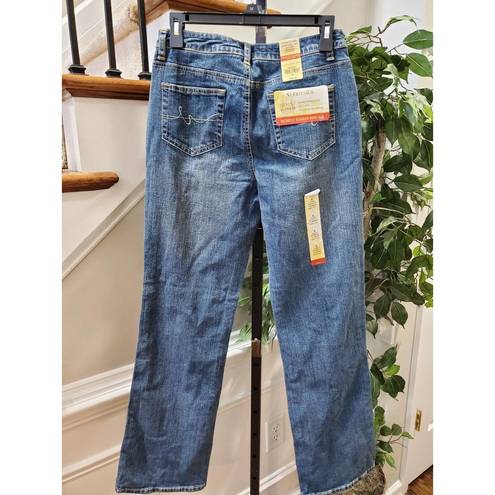 St. John’s Bay ST. John's Bay Women's Blue Denim Cotton Mid Rise Boot Cut Casual Jeans Pant 6