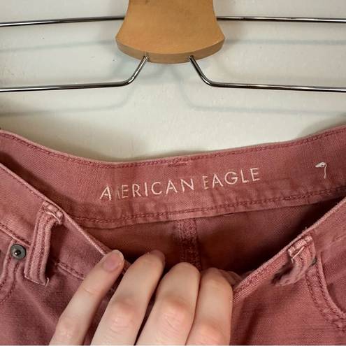 American Eagle AEO | Mauve Pink Distressed Highest Rise Mom Shorts Size 12