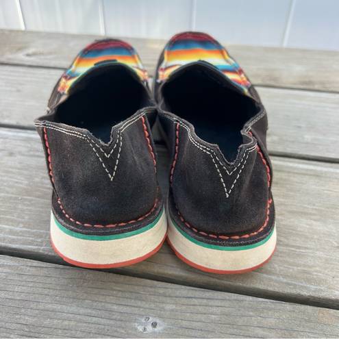 Ariat  Cruisers Chocolate Boho Aztec Saddle Blanket Sunset Stripe Shoes 8.5B