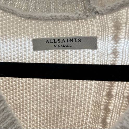 All Saints Cable Knit Wool Poncho Sweater