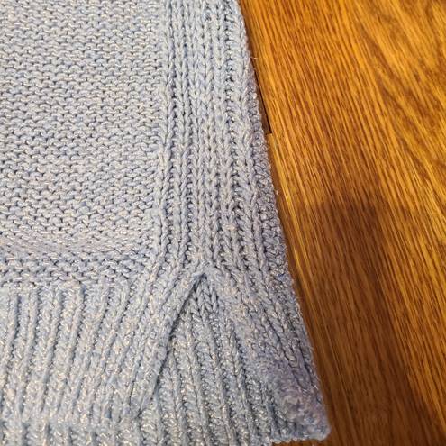 Lou & grey  Sweater Women's Medium Pullover Baby Blue Chunky Knit Scoop Neck