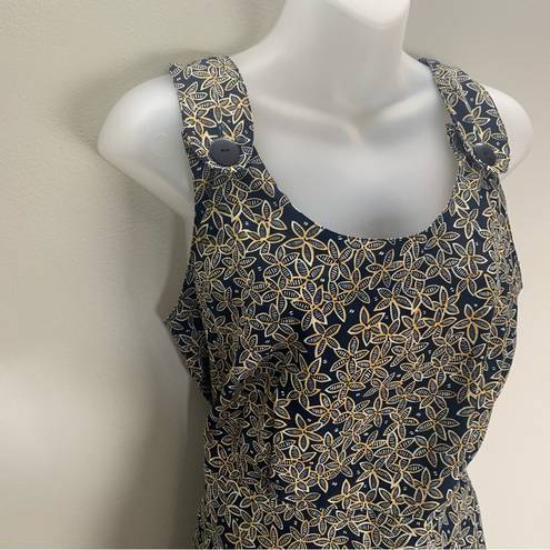 One Piece Vintage Romper  Floral Print Yellow Blue Y2K 90s Size 8