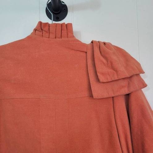 Judith March  Womens Medium Velvet Orange Jacket with Shoulder Bow