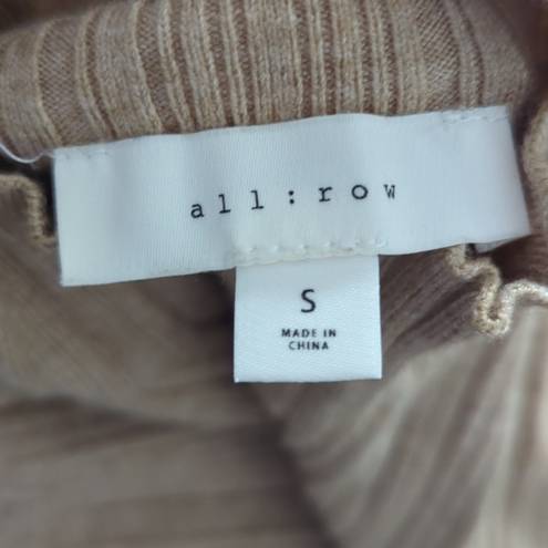 The Row All :  Tan Khaki The Marie Dress Ribbed Mock Neck Knit Midi Women's Small