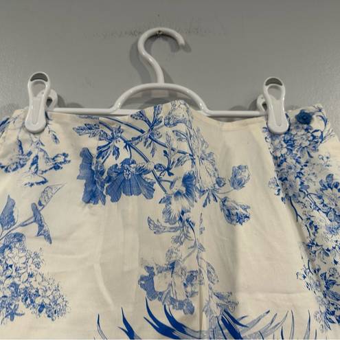 Krass&co D& Blue White Floral Skort Medium M NWOT