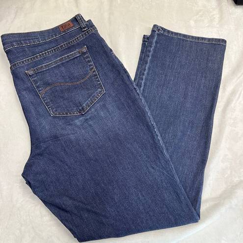 Lee  Relaxed Fit Straight Leg Plus Size 18 (39x31) Blue Jeans Stretch High-Rise ^