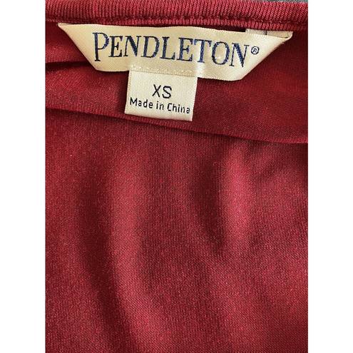 Pendleton  Women's Long Sleeve Red Twist Front Cowl Neck Modal Blend Shirt Top XS