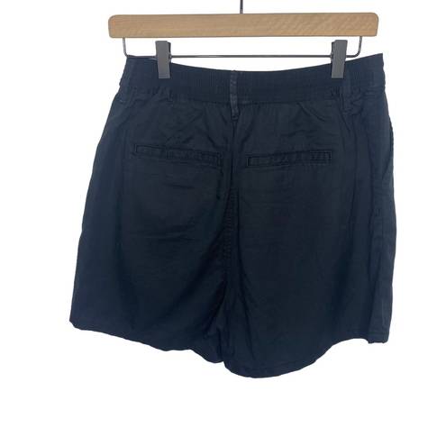 Good American  High Rise Black Tencel Trouser Shorts