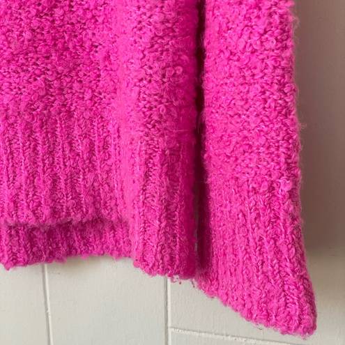 Lou & grey  Wool Alpaca Blend Barbie Pink Fuzzy Turtleneck Sweater ~ Size S