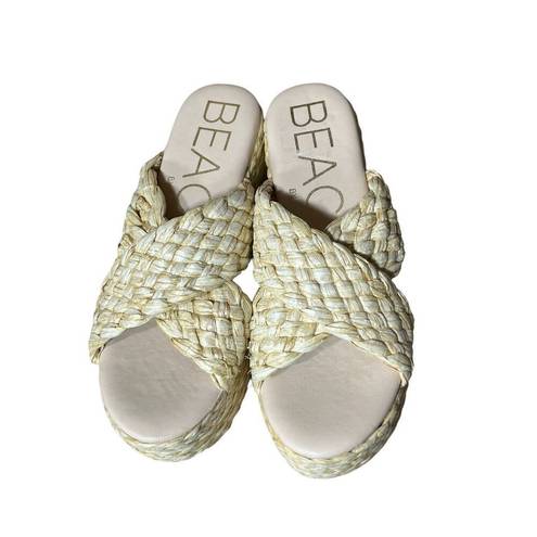 Natural Reflections Beach By Matisse  Woven Raffia Sandals Size 9