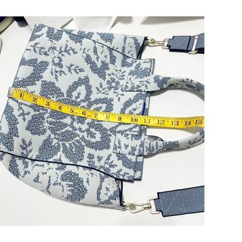 Rothy's Rothy’s The Handbag Jardin Blue Floral Print Texture Crossbody Shoulder Bag Tote