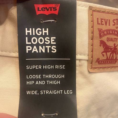 Levi’s NEW Levi's Premium Pleated High Loose Pants Beige Tan Women’s 30x32 Khaki Wide