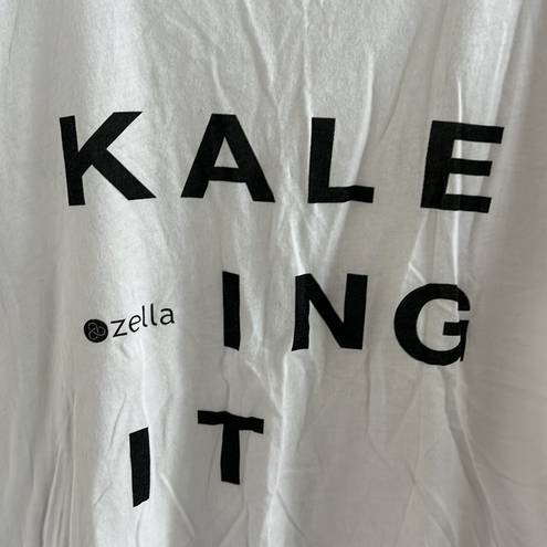 Zella  Kale Ing It White Cropped Boxy Athleisure Tee T-Shirt Small