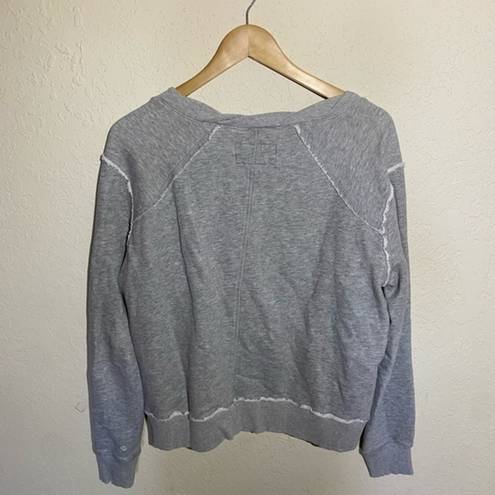 ALL SAINTS 100% Cotton Gray Distressed Sweatshirt‎ W/ Pocket ( 10 )