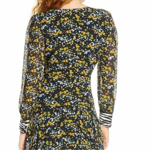 Sam Edelman NWT  Floral Ditsy Handkerchief Hem Long Sleeve Dress