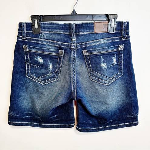 BKE  Denim Stella Distressed Dark Wash Jean Shorts