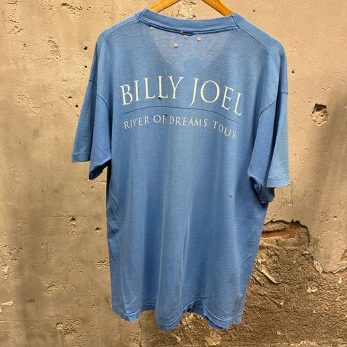 The Vintage Shop Billy Joel Distressed 1993 River of Dreams Double Sided Graphic T-Shirt Unisex