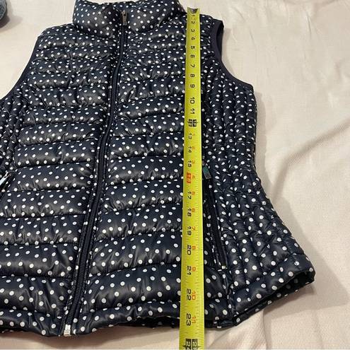 Tommy Hilfiger  Womens Puffer Vest packable Size small Navy Polkadot Quilted