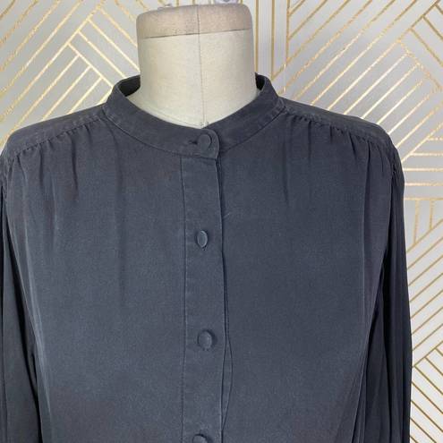 Equipment  Femme Francois Silk Shirt Button Down Dress in Black Size US Medium