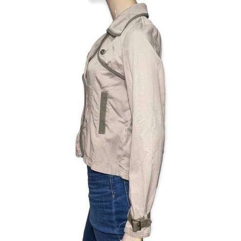 Free People  Women’s Size 4 Light Gray Double Breasted Cotton Mini Trench Jacket