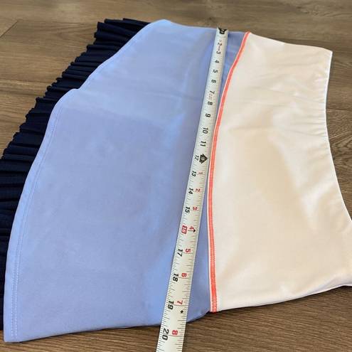 Lucky in Love  13” Tier Pleated Blue And White Tennis Skirt Size Large