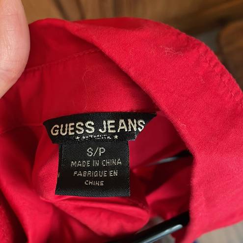 GUESS  JEANS Red Half-Sleeve Shirt Dress Size Small