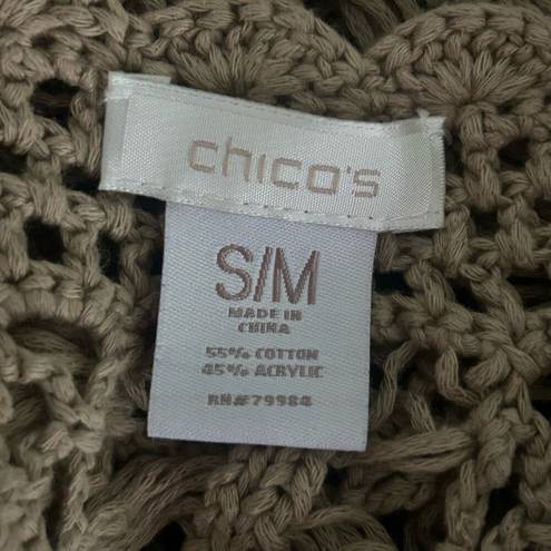 Chico's  Crochet Pullover Poncho Shaw Sweater S/M Small Medium