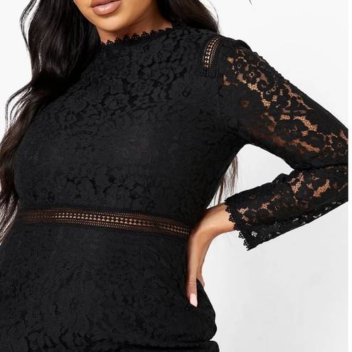 Boohoo  Plus Lace Long Sleeve Midi Dress size 26