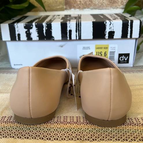 DV by Dolce Vit 🤍 NEW Women’s DV Dolce Vita Malanie Nude Cap Toe Square Slip-On Ballet Flats 🤍