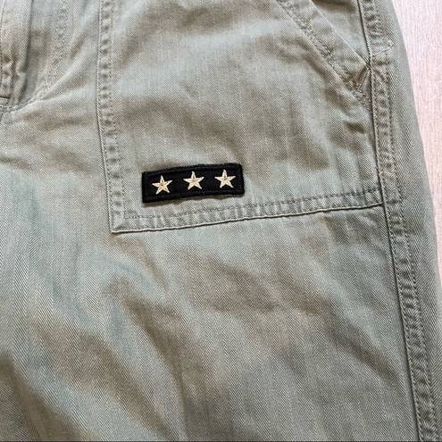 Treasure & Bond  Green Patched Utility Cropped Pants.