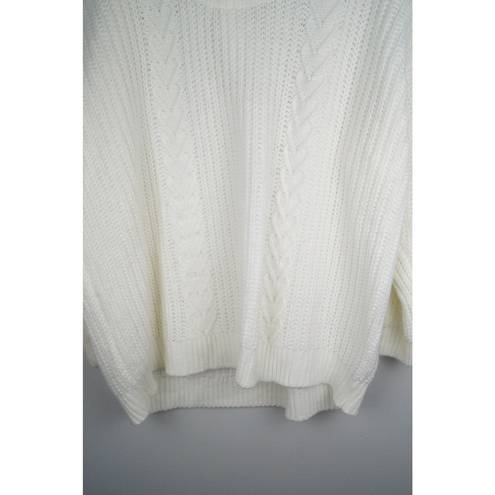 Torrid  Cable Sweater Tie Back Neckline Ivory Pullover Knit Long Sleeve Size 3