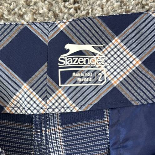 Slazenger NWOT  Women's Blue and Orange Plaid 5 inch Golf Short Size 2