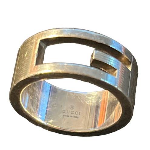 Gucci   G Sterling Sliver Cutout Band Ring Size 5