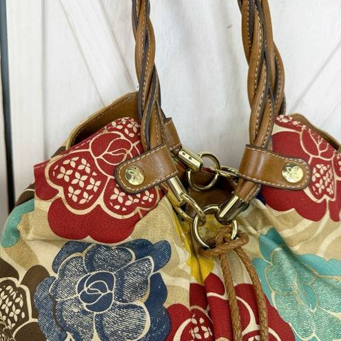 Relic  Floral Canvas Hobo Shoulder Bag Ivory Multi