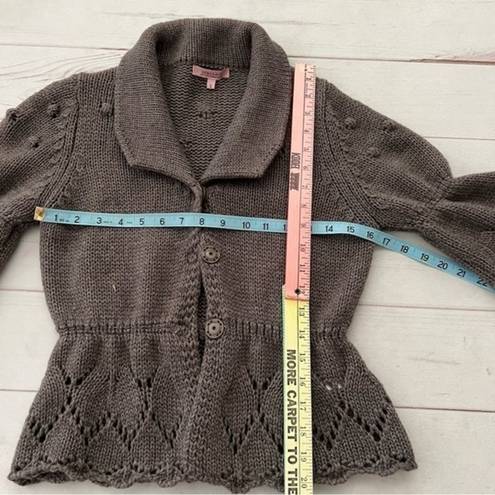 Krass&co HEKLA &  Made in Italy Womens Gray Wool Blend Cardigan wrap Sweater Si…