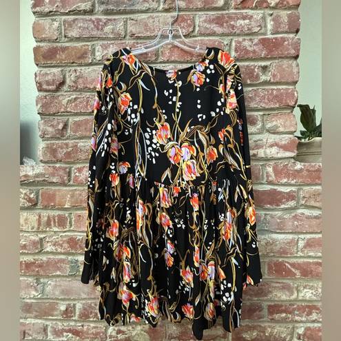 Free People  Bella Floral Print Tunic Size Medium Bohemian Festival Boho