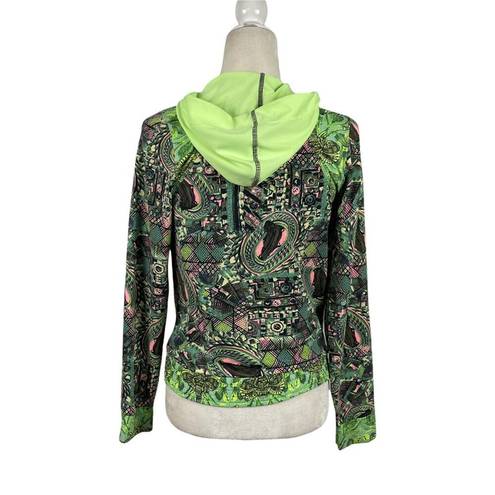 Maaji  Coastal Hills Yoga Athletic Green Zip Up Hoodie Lightweight Jacket Small