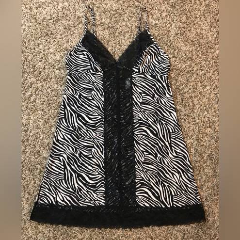 Frederick's of Hollywood  vintage zebra print lace mini slip dress